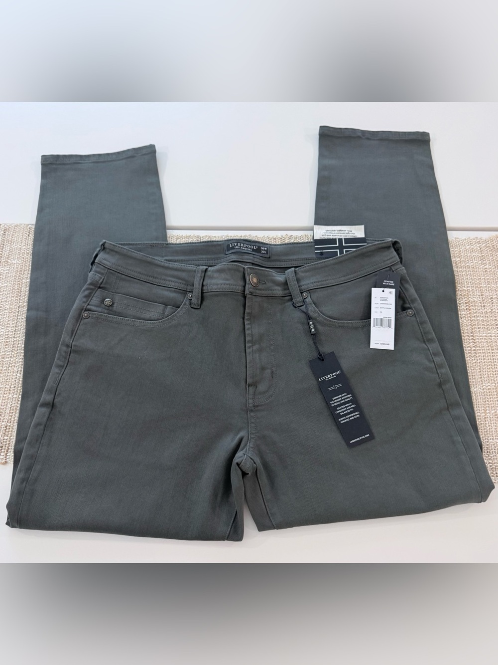 Liverpool Men’s Bottle Green Straight Jeans